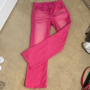 Women's Pink Flare Jeans
